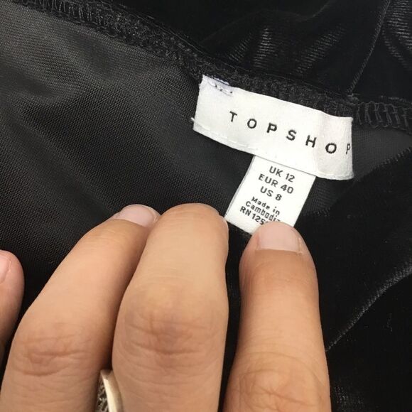 Topshop Velvet Front Knot Bodysuit C6 - Picture 8 of 8